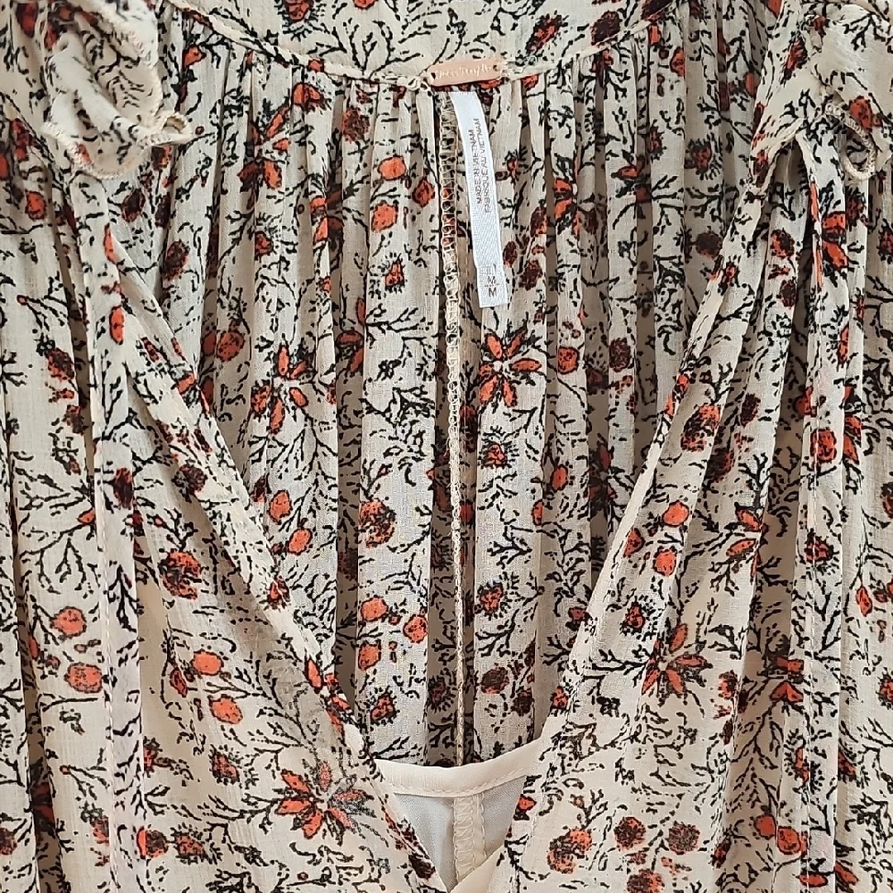 Free People Cream Floral Long Sleeve Maxi Dress - Picture 5 of 5